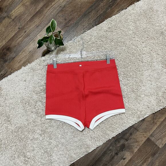 Offline by Aerie Ribbed High Waisted Main Squeeze Micro Dolphin Shortie Shorts - Picture 1 of 3